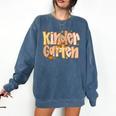 Kindergarten Teacher Fall Pumpkin Autumn Cute Comfort Colors Sweatshirt Denim