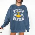 Kindergarten Teacher First Day Of Kinder Back To School Comfort Colors Sweatshirt Denim Kindergarten Teacher First Day Of Kinder Back To School Comfort Colors Sweatshirt Denim