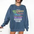 I Am A Kindergarten Teacher Shirt Creative Comfort Colors Sweatshirt Denim