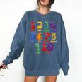 Learning Math Numbers Counting Back To School Teacher For Men Women Girls Kids Comfort Colors Sweatshirt Denim