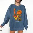Leopard Pumpkin Love Teacher Life Thanksgiving Fall Women Comfort Colors Sweatshirt Denim Leopard Pumpkin Love Teacher Life Thanksgiving Fall Women Comfort Colors Sweatshirt Denim