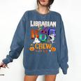 Librarian Boo Crew Teacher Student Halloween Costume Comfort Colors Sweatshirt Denim