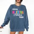 Maestra Fabulosa Bilingual Spanish Espanol Teacher School Comfort Colors Sweatshirt Denim