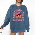 Man I Feel Like a Teacher Women Western Teacher Halloween Comfort Colors Sweatshirt Denim