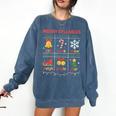 Merry Syllables Teacher Christmas Educational Kids Comfort Colors Sweatshirt Denim Merry Syllables Teacher Christmas Educational Kids Comfort Colors Sweatshirt Denim