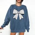 Music Notes Coquette Bow Music Teacher School Musician Band Comfort Colors Sweatshirt Denim