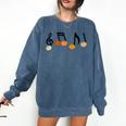 Music Notes Pumpkin Music Teacher Musician Fall Halloween Men Women Kids Comfort Colors Sweatshirt Denim