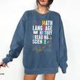 Music Teacher Music Math Language History Reading Science Comfort Colors Sweatshirt Denim