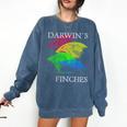 Nerdy Darwin's Finches Evolution Science Biology Teacher Comfort Colors Sweatshirt Denim