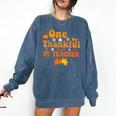 One Thankful PE Teacher Thanksgiving Fall Autumn Groovy Comfort Colors Sweatshirt Denim One Thankful PE Teacher Thanksgiving Fall Autumn Groovy Comfort Colors Sweatshirt Denim