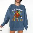 One Thankful PE Teacher Turkey Thanksgiving -Adults & Kids Classic Fit Polyester 100 Short Sleeve Comfort Colors Sweatshirt Denim One Thankful PE Teacher Turkey Thanksgiving -Adults & Kids Classic Fit Polyester 100 Short Sleeve Comfort Colors Sweatshirt Denim