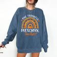 One Thankful Preschool Teacher Thanksgiving Rainbow Comfort Colors Sweatshirt Denim One Thankful Preschool Teacher Thanksgiving Rainbow Comfort Colors Sweatshirt Denim