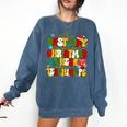 PE Teacher Christmas Holiday Comfort Colors Sweatshirt Denim
