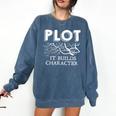 Plot It Builds Character Book Reading Teacher Comfort Colors Sweatshirt Denim Plot It Builds Character Book Reading Teacher Comfort Colors Sweatshirt Denim