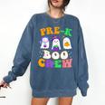 Pre-K Boo Crew Cute Ghost Halloween Costume Teacher Student For Men Women Kids Comfort Colors Sweatshirt Denim