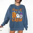 Pre K Boo Crew Teacher Student Halloween Pre Kindergarten Comfort Colors Sweatshirt Denim