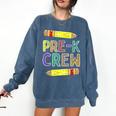 Pre-K Crew PreK Teachers Back To School Comfort Colors Sweatshirt Denim Pre-K Crew PreK Teachers Back To School Comfort Colors Sweatshirt Denim
