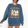 Preschool Boo Crew Teacher Kids Halloween Ghost Cat Pumpkin Comfort Colors Sweatshirt Denim Preschool Boo Crew Teacher Kids Halloween Ghost Cat Pumpkin Comfort Colors Sweatshirt Denim