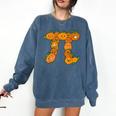 Pumpkin Pi Math Teacher Halloween Costume Geometry Comfort Colors Sweatshirt Denim