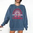Rainbow Homeschool Mom Teacher I Go To School In My Pajamas Comfort Colors Sweatshirt Denim