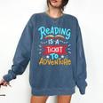 Reading Adventure Library Student Teacher Book Comfort Colors Sweatshirt Denim