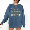 Retro Back To School Women Old Camo Pre-K Teacher Comfort Colors Sweatshirt Denim Retro Back To School Women Old Camo Pre-K Teacher Comfort Colors Sweatshirt Denim