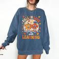 Retro Fall In Love With Learning Pumpkin Leaf Teacher Autumn Comfort Colors Sweatshirt Denim Retro Fall In Love With Learning Pumpkin Leaf Teacher Autumn Comfort Colors Sweatshirt Denim