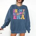 Retro Groovy Retirement Era Retired Teacher Comfort Colors Sweatshirt Denim
