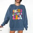 Retro Groovy In My Teaching Era Best Teacher Appreciation Comfort Colors Sweatshirt Denim
