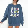 Retro Halloween Science Teacher Ghost Laboratory Teacher Comfort Colors Sweatshirt Denim Retro Halloween Science Teacher Ghost Laboratory Teacher Comfort Colors Sweatshirt Denim