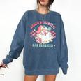Retro Pink Christmas Santa's Favorite Art Teacher Artist Comfort Colors Sweatshirt Denim Retro Pink Christmas Santa's Favorite Art Teacher Artist Comfort Colors Sweatshirt Denim