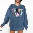 Retro Secretary Back To School Teacher Appreciation Comfort Colors Sweatshirt Denim Retro Secretary Back To School Teacher Appreciation Comfort Colors Sweatshirt Denim