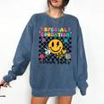 Retro Special Education Squad Groovy Dream Team Teacher Comfort Colors Sweatshirt Denim