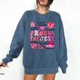 Rock The Test Testing Day Don't Stress Do Your Best Teacher For Men Women Girls Kids Comfort Colors Sweatshirt Denim