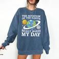 Rotation Of Earth Science Teacher Earth Day Men Women Comfort Colors Sweatshirt Denim