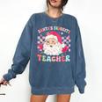 Santa Favorite Teacher Shirt Teacher Christmas Comfort Colors Sweatshirt Denim Santa Favorite Teacher Shirt Teacher Christmas Comfort Colors Sweatshirt Denim
