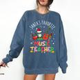 Santa's Favorite Music Teacher Christmas Santa Hat Matching Comfort Colors Sweatshirt Denim Santa's Favorite Music Teacher Christmas Santa Hat Matching Comfort Colors Sweatshirt Denim