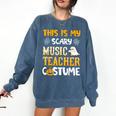 This Is My Scary Music Teacher Halloween Costumes Pajama Comfort Colors Sweatshirt Denim