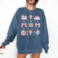 School Pencils And Bows Teacher Bow Coquette Pencil Girls Comfort Colors Sweatshirt Denim School Pencils And Bows Teacher Bow Coquette Pencil Girls Comfort Colors Sweatshirt Denim