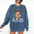 Science Teacher Squad Reindeer Christmas Teacher Xmas Lights For Men Women Comfort Colors Sweatshirt Denim