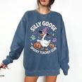 Silly Goose Spooky Teacher Club Halloween Witch Ghost Comfort Colors Sweatshirt Denim Silly Goose Spooky Teacher Club Halloween Witch Ghost Comfort Colors Sweatshirt Denim