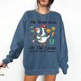Silly Teacher Goose On The Loose School Out Summer Women Men Comfort Colors Sweatshirt Denim Silly Teacher Goose On The Loose School Out Summer Women Men Comfort Colors Sweatshirt Denim