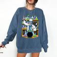 Skeleton Mad Scientist Halloween Costume Science Teacher Comfort Colors Sweatshirt Denim Skeleton Mad Scientist Halloween Costume Science Teacher Comfort Colors Sweatshirt Denim