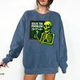 Solve The Problem Skeleton Teacher Halloween Math Six Seven Comfort Colors Sweatshirt Denim Solve The Problem Skeleton Teacher Halloween Math Six Seven Comfort Colors Sweatshirt Denim