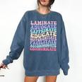 Sped Caffeinate Advocate Laminate Educate Teacher Comfort Colors Sweatshirt Denim Sped Caffeinate Advocate Laminate Educate Teacher Comfort Colors Sweatshirt Denim