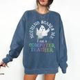This Is My Spooky COMPUTER TEACHER Costume Don't Scare Me Comfort Colors Sweatshirt Denim This Is My Spooky COMPUTER TEACHER Costume Don't Scare Me Comfort Colors Sweatshirt Denim