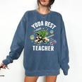 Star Wars Yoda Best Teacher Icons Comfort Colors Sweatshirt Denim