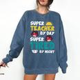 Super Hero Teacher Superheroes Comfort Colors Sweatshirt Denim Super Hero Teacher Superheroes Comfort Colors Sweatshirt Denim