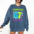 I Survived 67 Days Of School 67 Meme Science Teacher Comfort Colors Sweatshirt Denim I Survived 67 Days Of School 67 Meme Science Teacher Comfort Colors Sweatshirt Denim