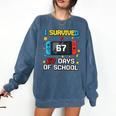 I Survived 67 Days Of School 67 Teacher Squad Matching Comfort Colors Sweatshirt Denim I Survived 67 Days Of School 67 Teacher Squad Matching Comfort Colors Sweatshirt Denim
